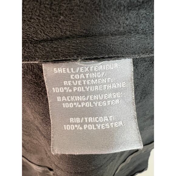 Bagatelle Black Long Sleeve Faux Leather Drape Open Womens Jacket Size L - Picture 8 of 9